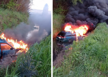 Temuco: sujeto agredió y amenazó de muerte a bomberos tras ser rescatado de su auto en llamas