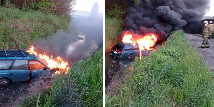 Temuco: sujeto agredió y amenazó de muerte a bomberos tras ser rescatado de su auto en llamas
