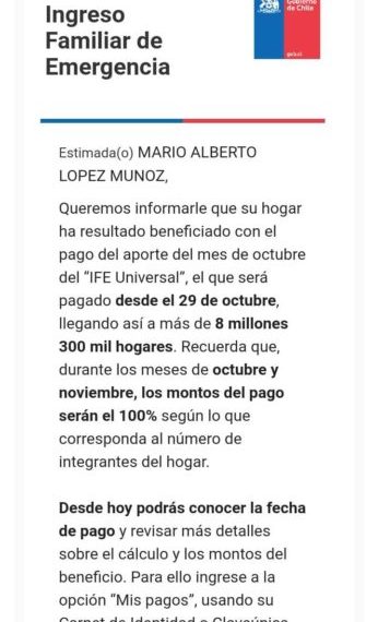 «Estimado Mario»: Reportan error en sistema de beneficio IFE Universal tras correos masivos