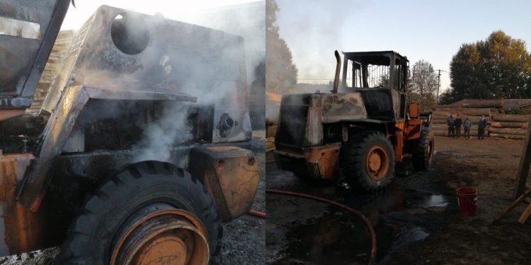 Investigan origen de incendio que destruyó maquinaria forestal en Curacautín