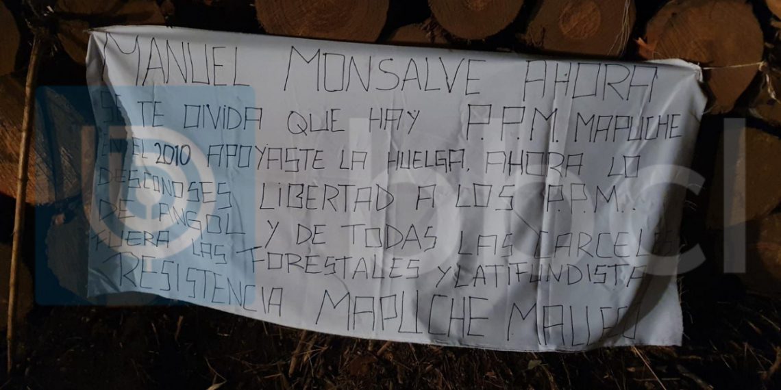 Ataque incendiario destruyó maquinaria en Victoria: dejan lienzo contra subsecretario Monsalve